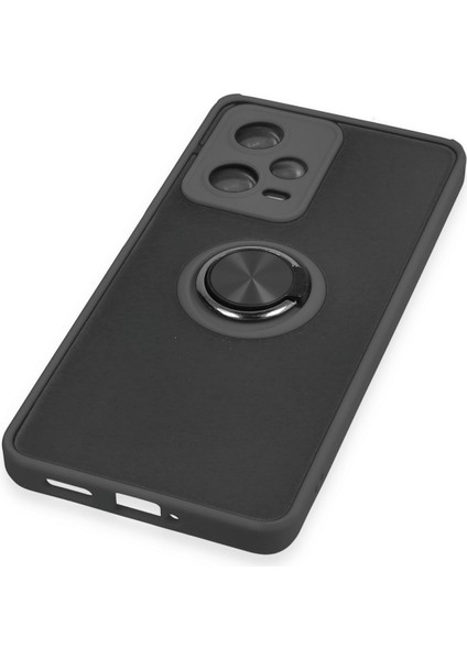 Xiaomi Poco X5 5g Kılıf Montreal Yüzüklü Silikon Kapak - Siyah Gnzrz