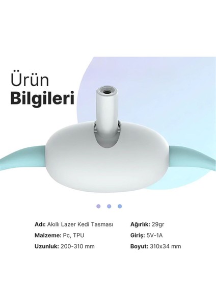 Akıllı Lazerli Tasma Kedi Oyuncağı Egzersiz Oyuncağı Kedi Tasması