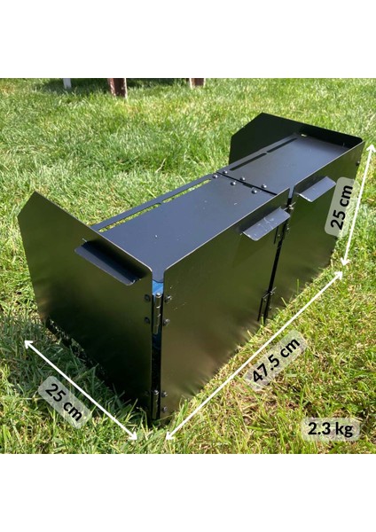 ® Windshield™ Mat Siyah Katlanır 1mm Menteşeli Metal Rüzgarlık - Özel Çantalı
