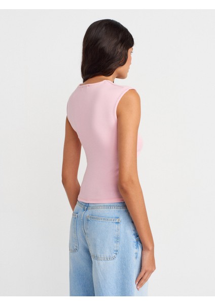 21054 Büzgülü Basic T-Shirt-Toz Pembe fiyatları