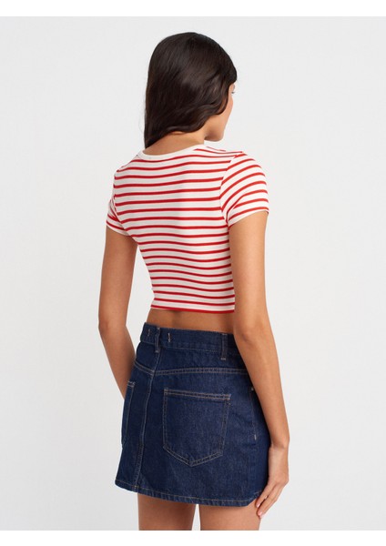 80583 Asimetrik Mini Denim Etek-Lacivert fiyatları