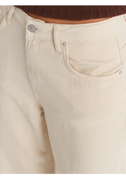 71999 Yumuşak Dokulu Denim Pantolon-Taş