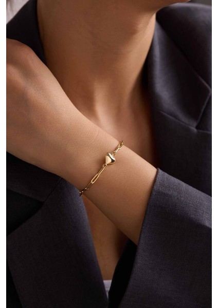 Altın Kalpli Bileklik 19 cm fiyatları