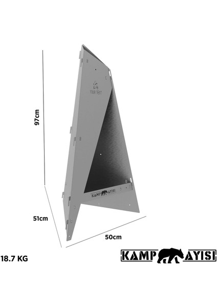 Kamp Ayısı® Blazepeak™ Katlanabilir Outdoor Piramit Soba ve Taşınabilir Bahçe Şöminesi 3mm Galvaniz Çelik fiyatları