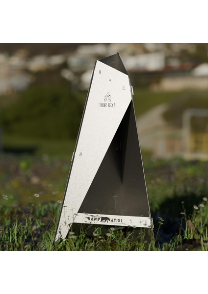 Kamp Ayısı® Blazepeak™ Katlanabilir Outdoor Piramit Soba ve Taşınabilir Bahçe Şöminesi 3mm Galvaniz Çelik