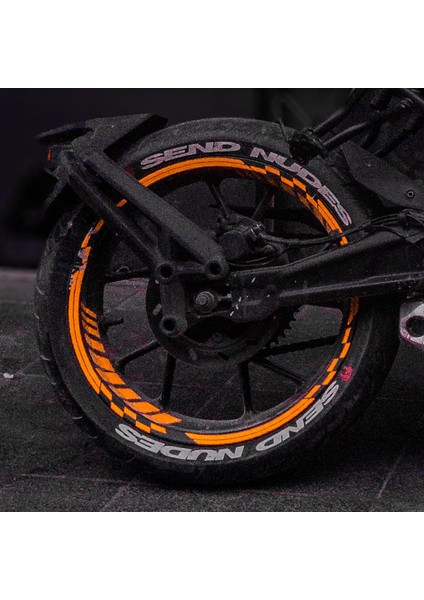 Neon Fosforlu Turuncu Iç Dış Motosiklet Jant Şeridi Takımı Çınar Extreme indirimleri