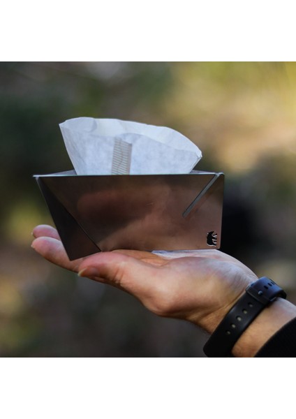 Kamp Ayısı® Coffdripp™ V60 Filtre Kahve Demlik: Katlanabilir Paslanmaz Çelik Kahve Dripper