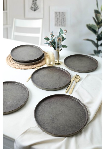 Vintage Stackable Servis Tabağı 27 cm 6 Adet