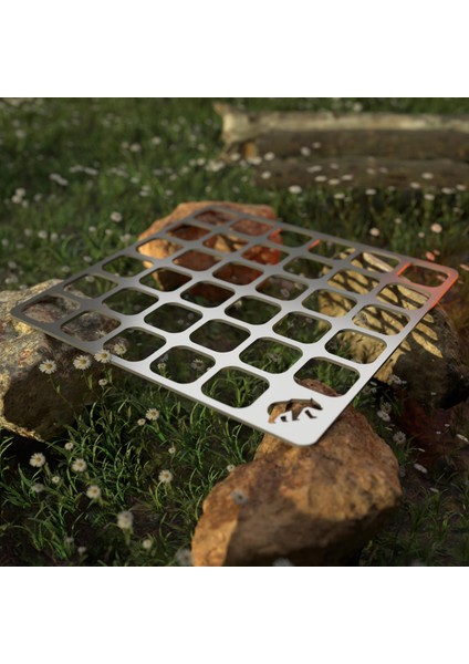 Kamp Ayısı® Openairwire™: Taşıma Çantalı Paslanmaz Çelik 13 cm x 13 cm 62 Gram Bushcraft Izgara Teli fırsatları