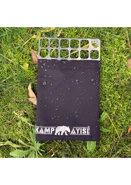 Kamp Ayısı® Openairwire™: Taşıma Çantalı Paslanmaz Çelik 13 cm x 13 cm 62 Gram Bushcraft Izgara Teli