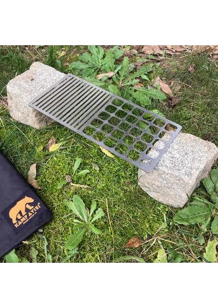 Kamp Ayısı® Duowire™: Taşıma Çantalı Dikdörtgen Paslanmaz Çelik 28 cm x 13 cm 215 Gram Bushcraft Izgara Teli fırsatları