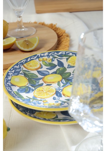 Lemon Glow Ege Pasta Tabağı 20 cm 4 Parça