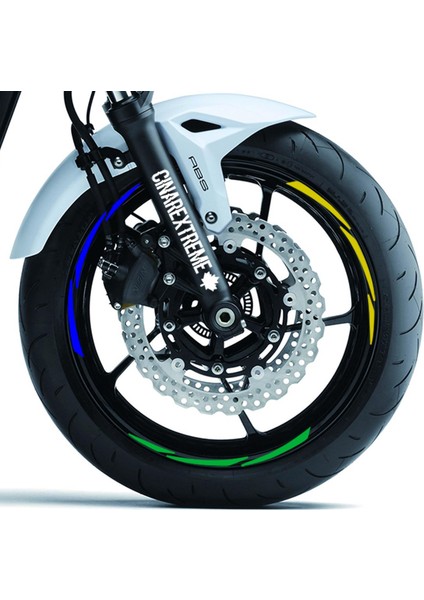 Brazilian Design Yeşil Sarı Brezilya Jant Şeridi Sticker Çınar Extreme modelleri