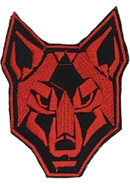 Nakış Patch - Kurt Peç Kırmızı-Siyah