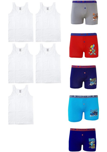 5'Li Tutku Erkek Çocuk Atlet-Boxer Takım
