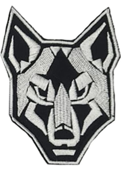 Nakış Patch - Kurt Peç Siyah-Beyaz