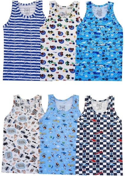 6lı Erkek Çocuk Renkli Atlet Pamuklu Askılı Empirme Elastan modelleri