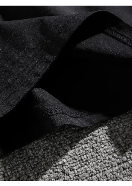 Erkek Dağ Grafikli Tişört, Yaz Için Büyük Beden Rahat T-Shirt - Siyah modelleri