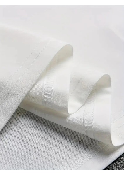 Sporda Günlük Hayata Giyilebilir Gym Baskılı Oversize Bisiklet Yaka Erkek T-Shirt - Beyaz fırsatları