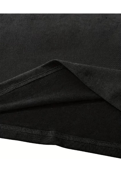 Fiyonk Ön Arka Baskılı Siyah Oversize Unisex Kısa Kol T-Shirt- Siyah fiyatları