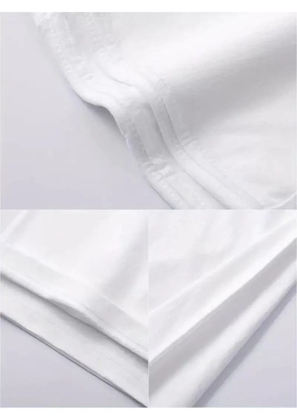 20/1 Penye Compack Bisiklet Yaka Kore Tarzı Sevimli Ayı Baskı Kısa Kol Erkek T-Shirt - Beyaz fiyatları