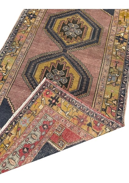 El Dokuma Vintage Ortaköy Halısı 125 x 260 Kök Boya Eskitme Halı modelleri