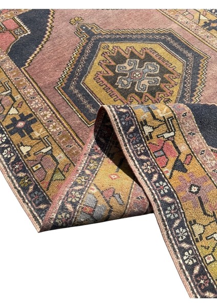 El Dokuma Vintage Ortaköy Halısı 125 x 260 Kök Boya Eskitme Halı fırsatları