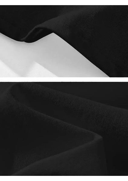 20/1 Penye Compack Gözlüklü Ayı Baskılı Oversize Bisiklet Yaka Erkek T-Shirt - Siyah