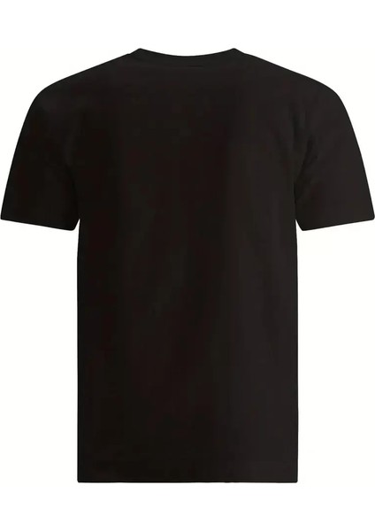 20/1 Penye Compack Spaceballs Erkek Baskılı Oversize Bisiklet Yaka Kısa Kol Yazlık T-Shirt - Siyah