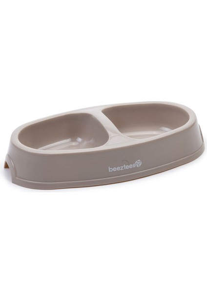 Kedi Ikili Mama ve Su Kabı, Plastik, Bej, 2X150ML Zrnet