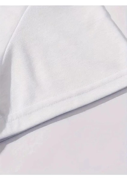 20/1 Penye Compack Baskılı Oversize Kahve Desenli Kadın Kısa Kol T-Shirt - Beyaz fırsatları
