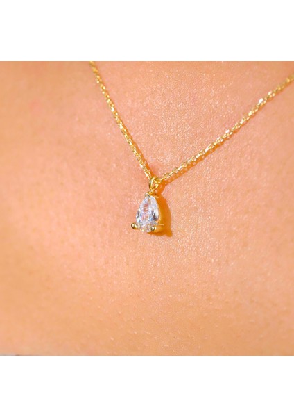 0.25 Karat Signity Swarovski Pırlanta Montürü Nano Has Taşlı Hediye 925 Ayar Gümüş Kolye