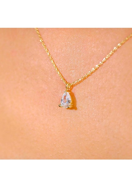 0.25 Karat Signity Swarovski Pırlanta Montürü Nano Has Taşlı Hediye 925 Ayar Gümüş Kolye