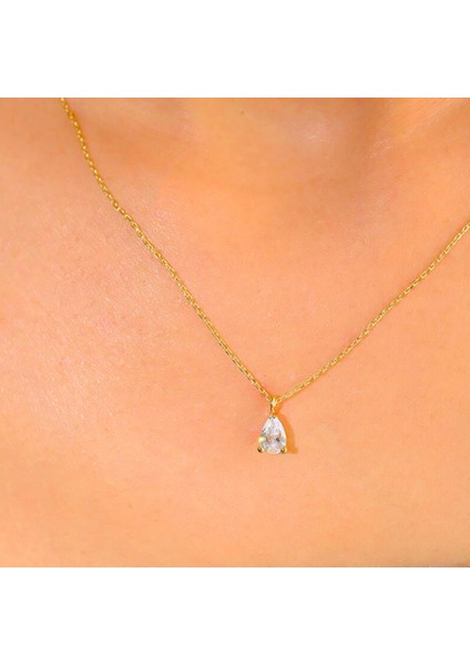 0.25 Karat Signity Swarovski Pırlanta Montürü Nano Has Taşlı Hediye 925 Ayar Gümüş Kolye