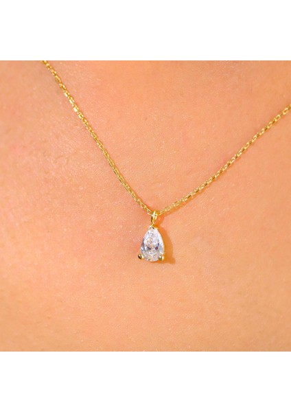 0.25 Karat Signity Swarovski Pırlanta Montürü Nano Has Taşlı Hediye 925 Ayar Gümüş Kolye