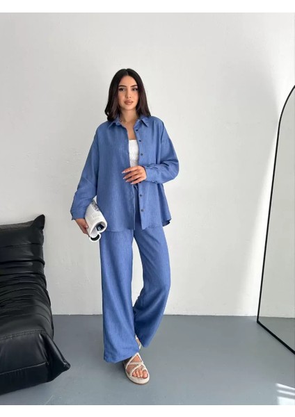 Gömlek Pantolon Ikili Takım - Mavi