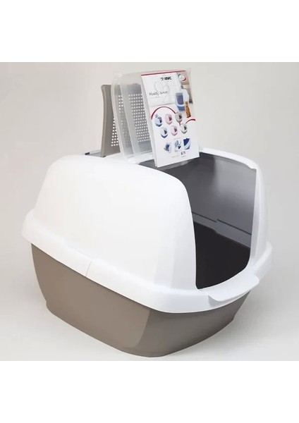 Imac Maddy Junior Üstü Açılır Kapalı Kedi Tuvaleti Gri 57X43X41 cm