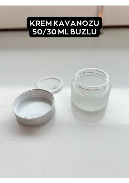 Cam Krem Kavanozu 50 Buzlu Cam