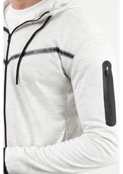 Erkek Fermuarlı Kapüşonlu Slim Fit Sweatshirt Karmelanj - 24K 078 fiyatları