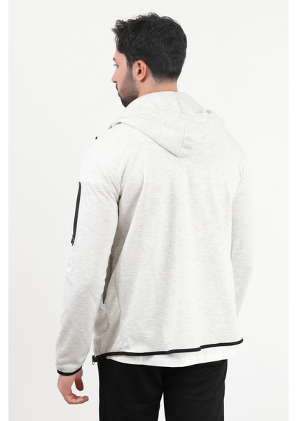 Erkek Fermuarlı Kapüşonlu Slim Fit Sweatshirt Karmelanj - 24K 078 fırsatları