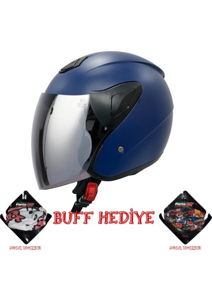 Sw 733 Mat Mavi Yarım Kask