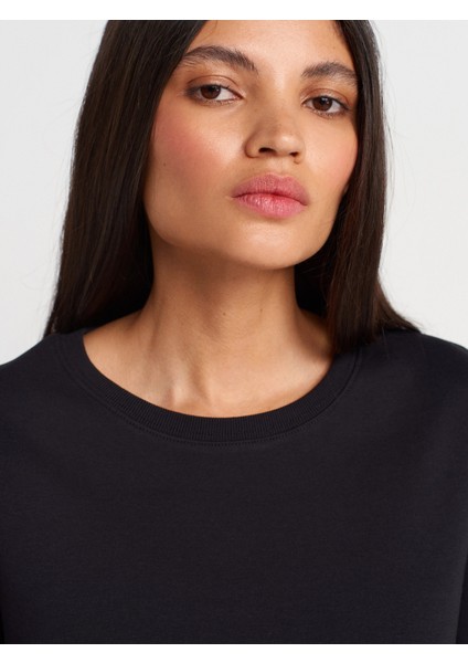 31763 Bisiklet Yaka T-Shirt-Siyah modelleri