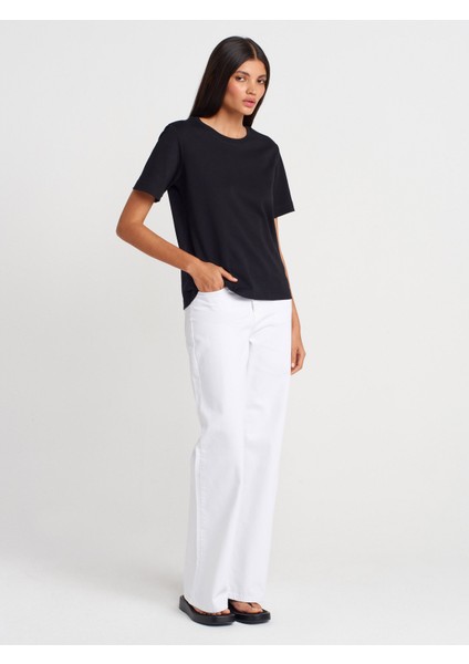 31763 Bisiklet Yaka T-Shirt-Siyah fırsatları