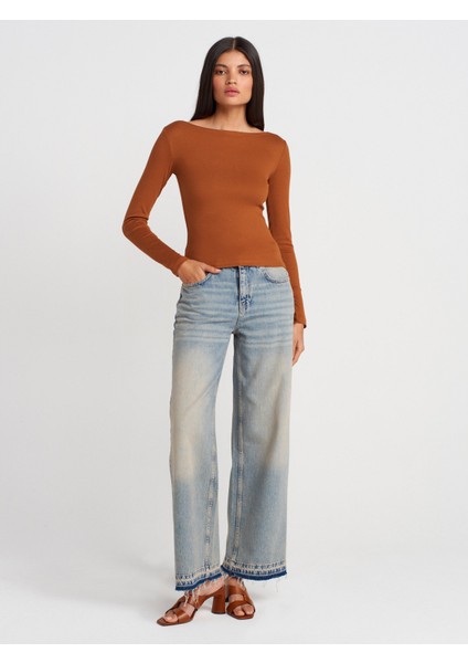 31332 Kayık Yaka Uzun Kollu Top-K.kiremit fırsatları