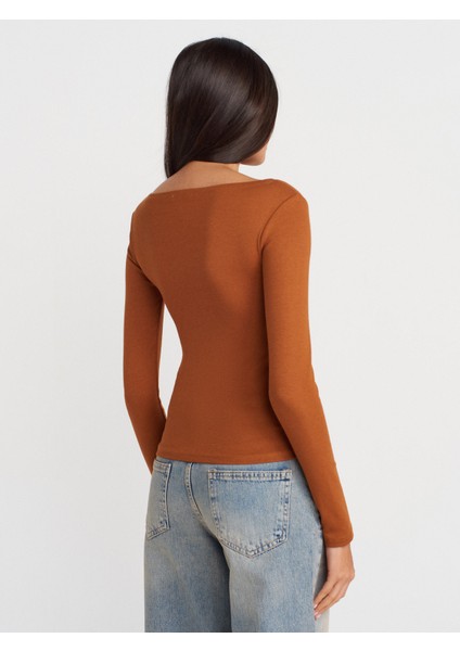 31332 Kayık Yaka Uzun Kollu Top-K.kiremit fiyatları