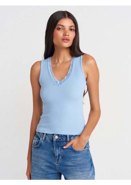 31778 Dantel Detaylı Top-Mavi modelleri