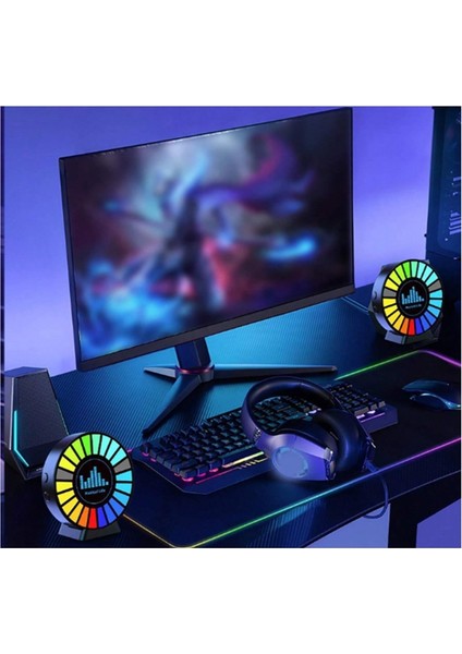 F2 Rgb Bluetoothlu Sese Duyarlı Ekolayzer LED Işık ( Araç Içi Torpido ve Gamerlar Uyumlu )