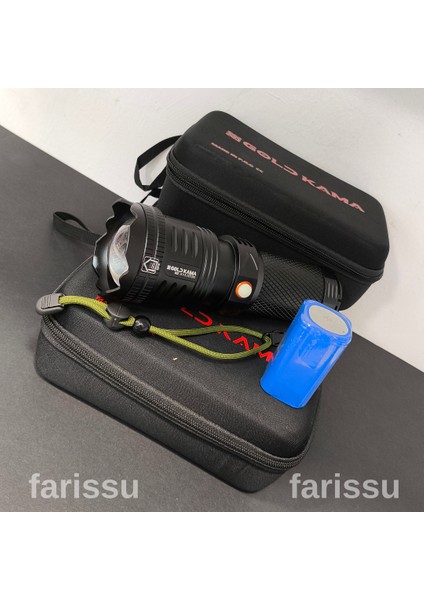 Goldkama 100W Şarjlı El Feneri – 39800 Mah Pil, 3000M Menzil, Süper Parlak LED