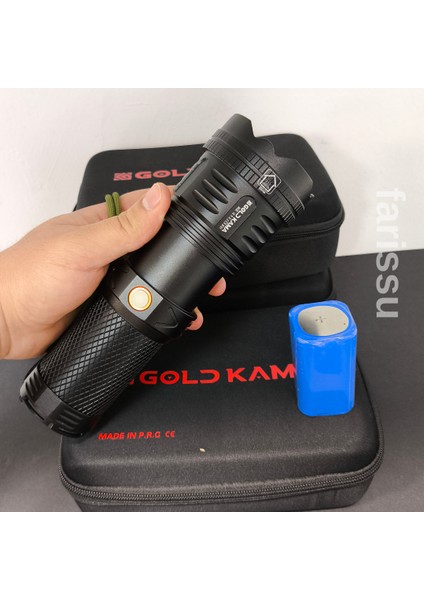 Goldkama 100W Şarjlı El Feneri – 39800 Mah Pil, 3000M Menzil, Süper Parlak LED