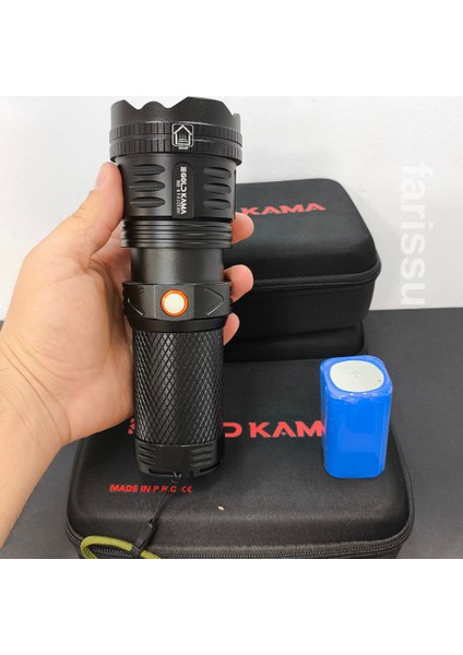 Goldkama 100W Şarjlı El Feneri – 39800 Mah Pil, 3000M Menzil, Süper Parlak LED